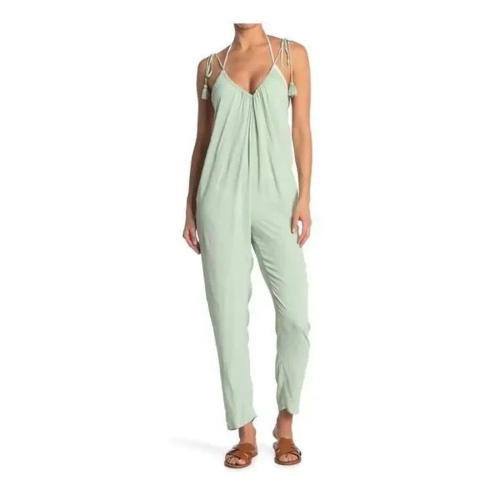 WEWOREWHAT KAIA SWIM COVERUP JUMPSUIT W/ SHELL DETAIL NWT